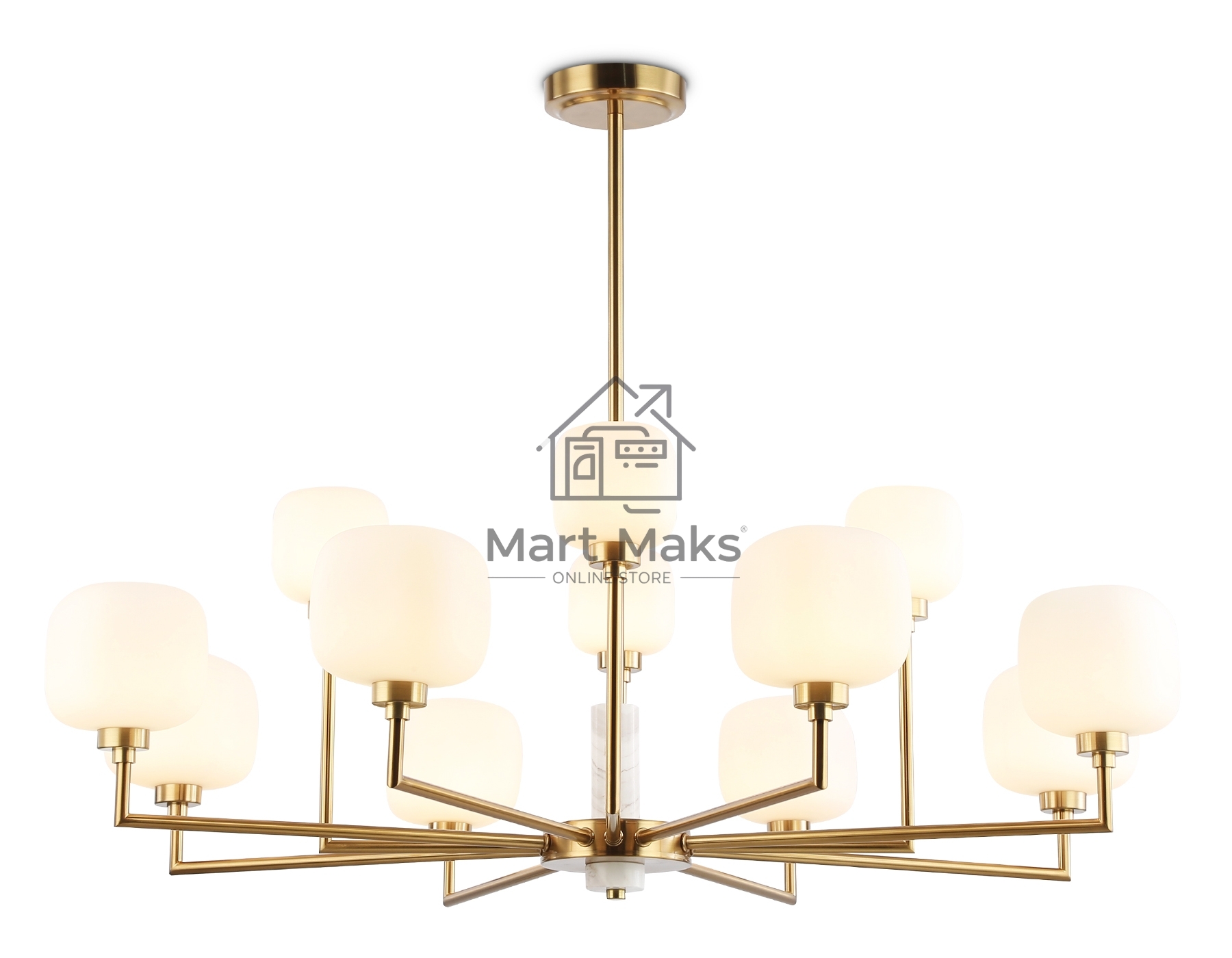 Люстра Ambrella light LH53019/12 BS/FR латунь/белый матовый G9*12 max 40W D910*680