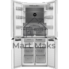 Холодильник Maunfeld MFF192NFPW01 Inverter белый трехкамерный 334/184л морозилка снизу, No Frost, Side by Side