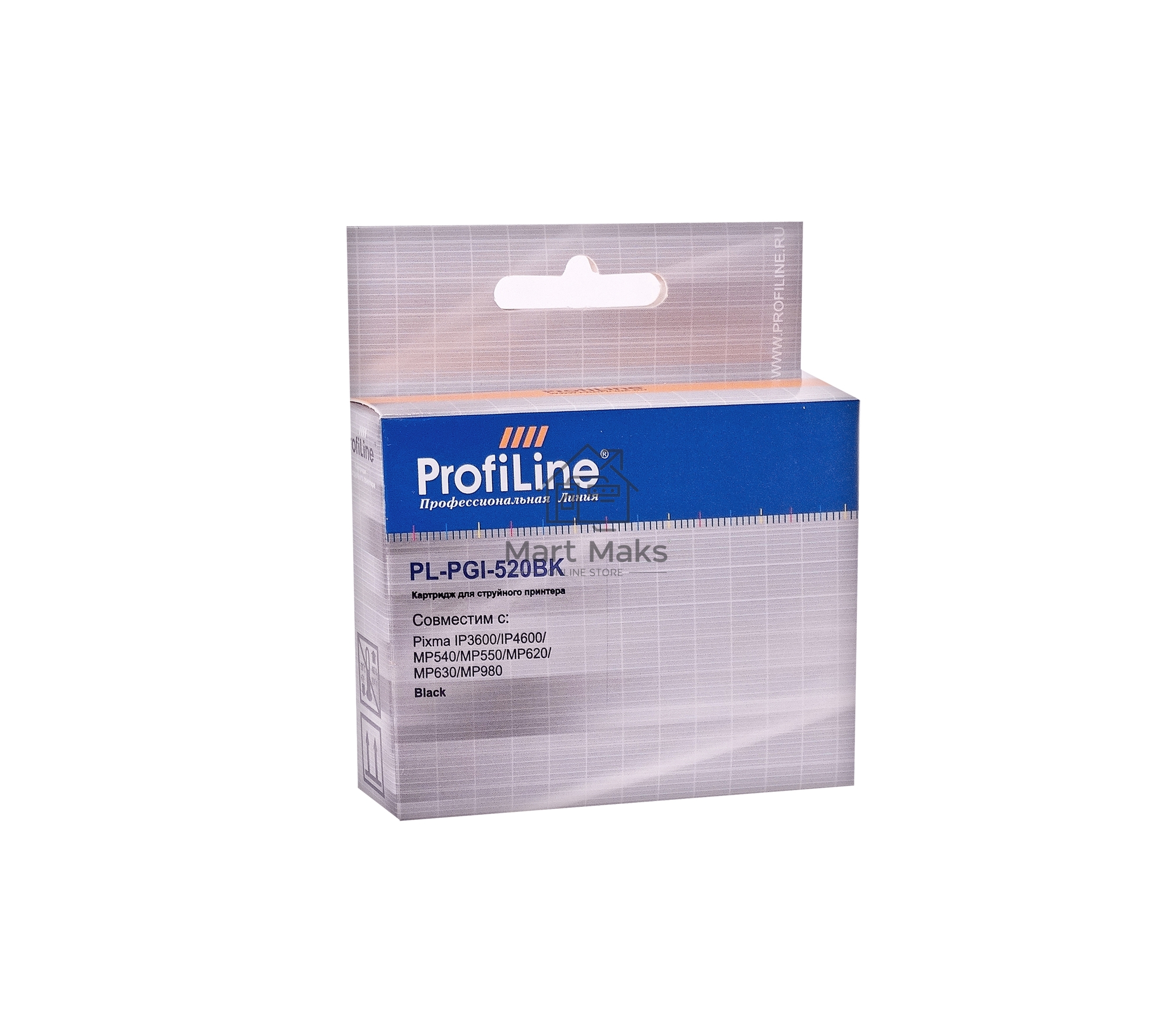 Картридж струйный ProfiLine PL-PGI-520BK для принтеров Canon Pixma IP3600/IP4600/MP540/MP550/MP620/MP630/MP980 с чипом водн