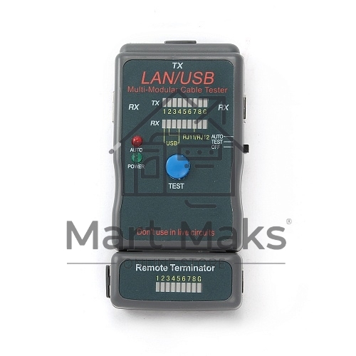Тестер LAN Cablexpert NCT-2, 100/1000 Base-TX, для UTP, STP, RJ-11, USB-кабеля