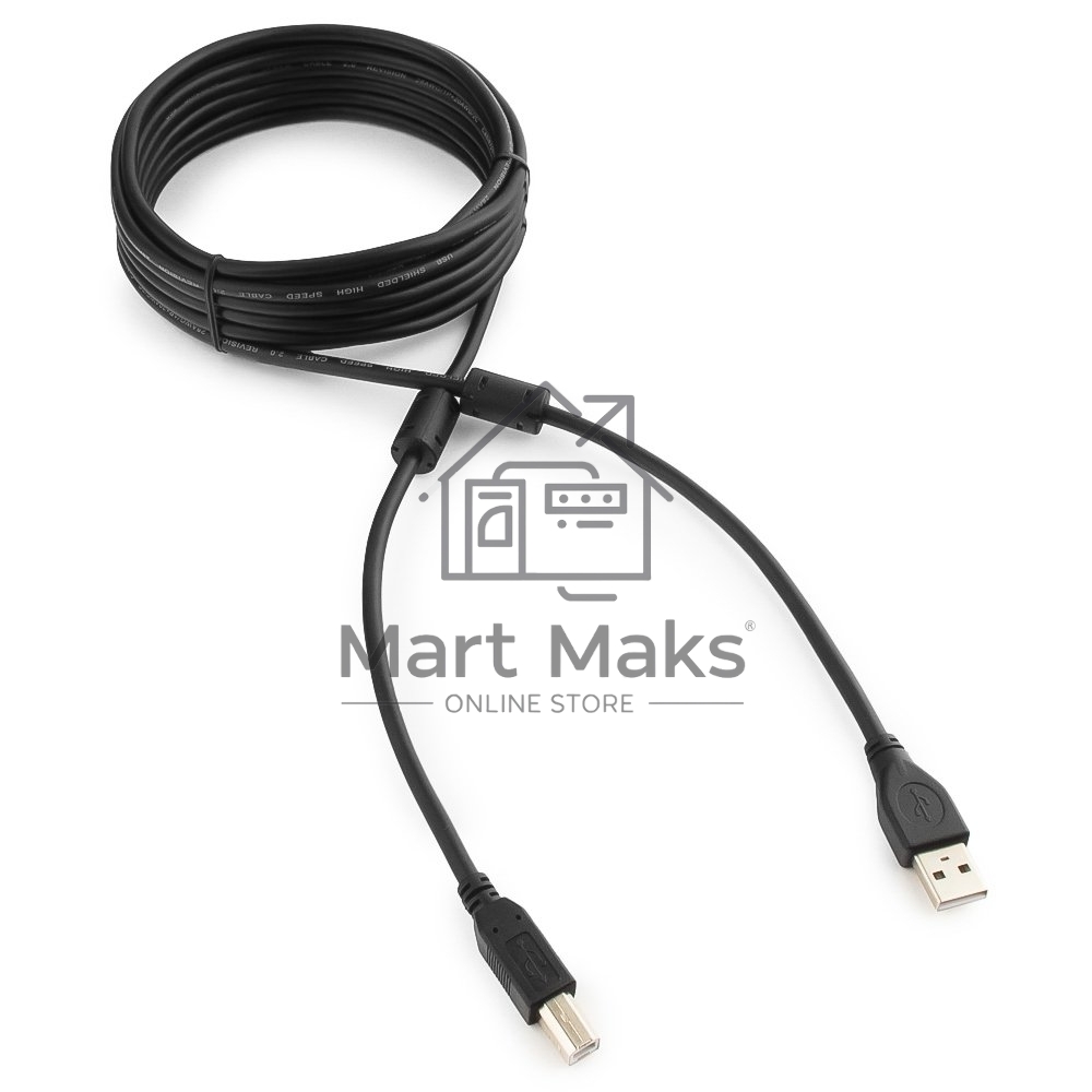Кабель Gembird/Cablexpert CCF2-USB2-AMBM-15 USB 2.0 Pro Кабель, AM/BM, 4.5м, экран,2феррит.кольца, черный, пакет