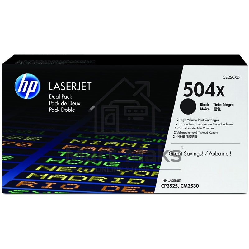 Картридж лазерный HP CE250XD черный двойная упаковка для CLJ CP3525, CM3530 2 х 10 500 стр.
