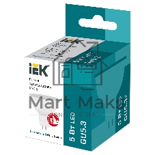 Лампа cветодиодная IEK LLE-MR16-5-230-40-GU5 ECO MR16 софит 5Вт 230В 4000К GU5.3