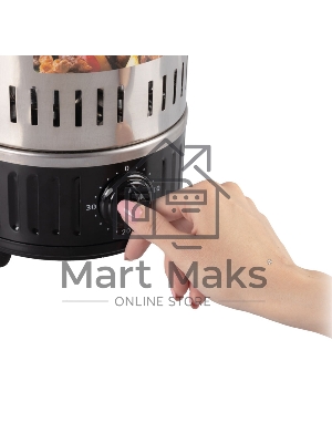 Шашлычница электрическая Endever Grillmaster 290, серебристый/черный, 1200 Вт, 5 шампуров, автоматическое вращение шампуров,таймер до 30 мин ,4 шт/уп.