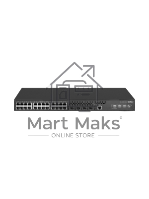 Коммутатор Dahua 28-портовый управляемый, уровень L2+Порты: 24 RJ45 10/100/1000Мбит/с, 4 SFP+ 1000Мбит/с(uplink); питание: 100~240В(AC); грозозащита: до 6кВ