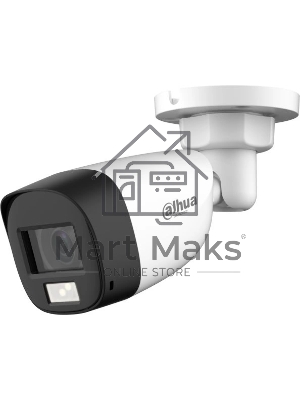 Уличная цилиндрическая HDCVI-видеокамера DAHUA DH-HAC-HFW1200CLP-IL-A-0280B-S6 с интеллектуальной двойной подсветкой 2Мп, объектив 2.8мм, ИК 20м, LED 20м, IP67, корпус: металл, быстрый монтаж