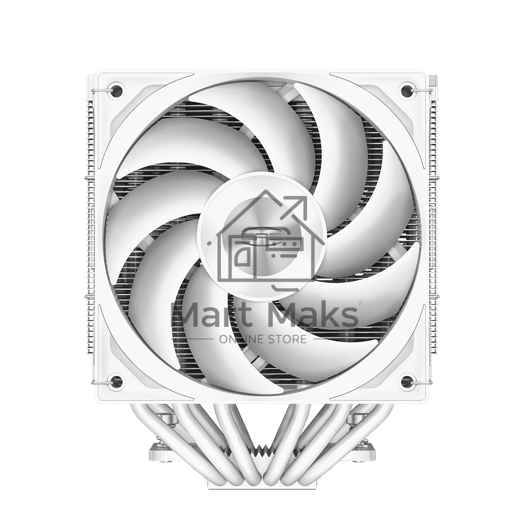 Кулер для процессора PCCooler RZ620 WH (260W, 4-pin PWM, 158mm, Al/Cu, 6x6mm, 2x120mm, 86.73CFM, 32dBA, 1800RPM, S: 1851/1700/1200/115X, AM5/AM4, белый)