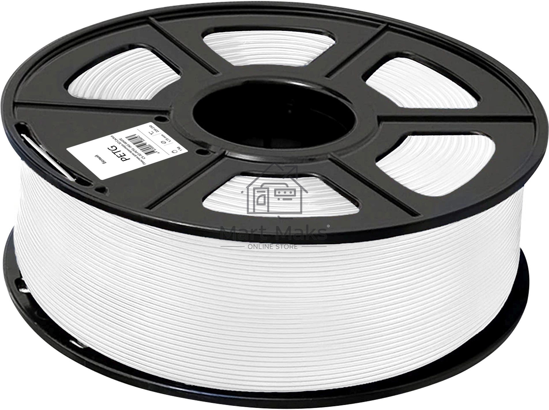 Пластик для принтера 3D Cactus CS-3D-PETG-1KG-WHITE PETG d1.75мм 1кг L1м