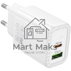 Сетевое зарядное устройство Hoco N63 Gentle 30W 3A (PD+QC) белый