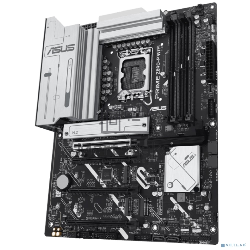 Материнская плата ASUS PRIME Z890-P, LGA 1851, Intel Z890, 4xDDR5, 4xSATA, 4xM.2, 1xPCIe 5.0 x16, 2xPCIe 4.0 x4, 1xPCIe 4.0 x1, 1xHDMI, 1xDP, 1xUSB-C (видеовыход), 1x 2.5Gb LAN, 4xUSB-A 2.0, 2xUSB-A 3.2 Gen 1, 1xUSB-A 3.2 Gen 2, 1xUSB-C 3.2 Gen 2x2, 3x3.5
