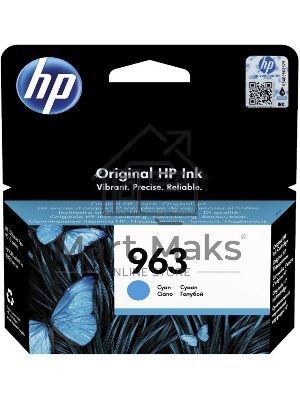 Картридж струйный HP 963 3JA23AE голубой (700 стр) для HP OfficeJet Pro 901x/902x