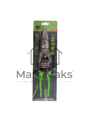 Ножницы по металлу, удлиненные, 285 мм, пряморежущие, 2-комп.обрезиненные рук-ки Сибртех