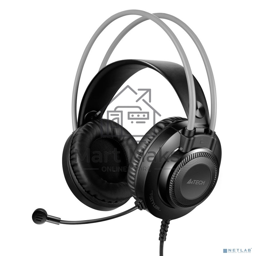 Наушники с микрофоном A4Tech Fstyler FH200U серый 2м накладные USB оголовье (FH200U GREY)