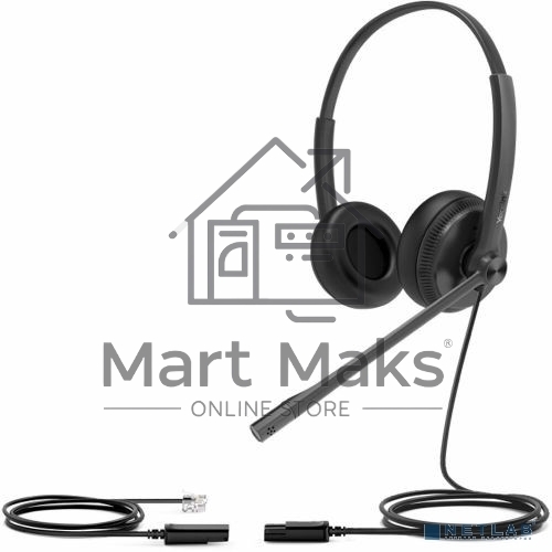 Гарнитура YEALINK YHS34 Dual Дуо, Проводная, HD звук, QD, RJ9, шт