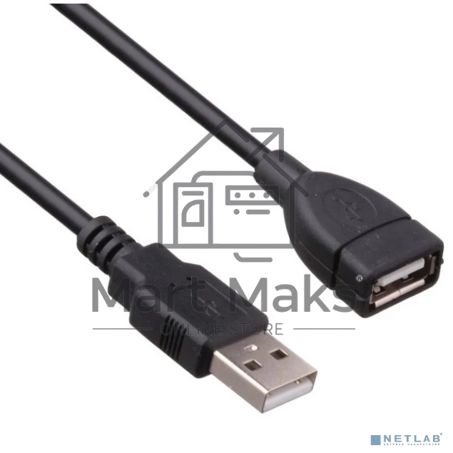 Удлинитель USB 2.0 ExeGate EX-CCF-USB2-AMAF-1.8F (Am/Af, позолоченные контакты, ферритовые кольца, 1,8м)