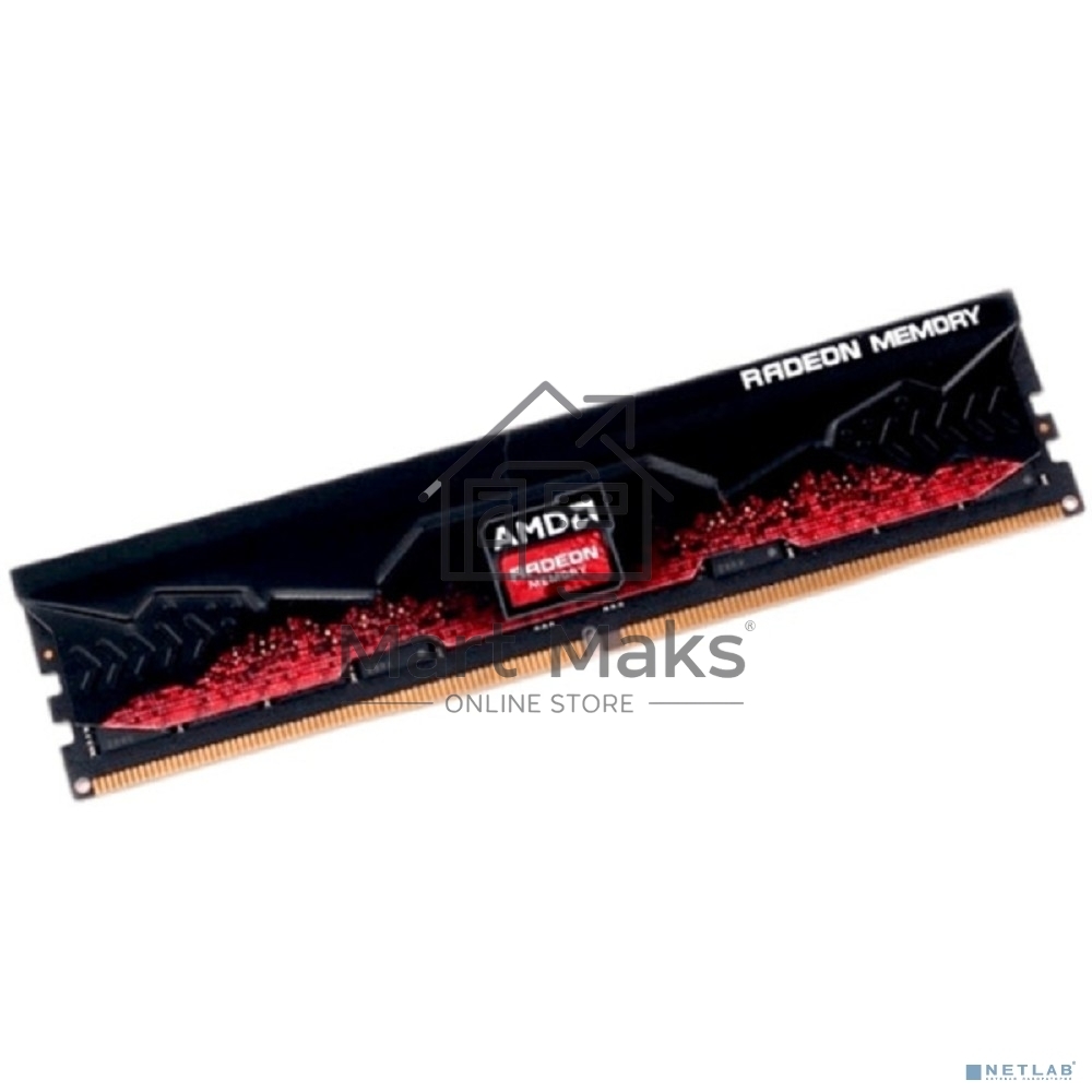 Оперативная память AMD Radeon R5, DDR5, 8GB (1x8GB), 5200MHz, CL40, DIMM, с радиатором, красный/черный