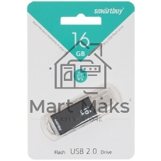 Флешка USB Smartbuy V-Cut Black (SB16GBVC-K), 16Gb, USB 2.0, R/W 20/10 , черный