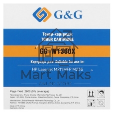 Картридж лазерный G&G 136X GG-W1360X черный (2600 стр.) для HP LaserJet M211d/209/233/234