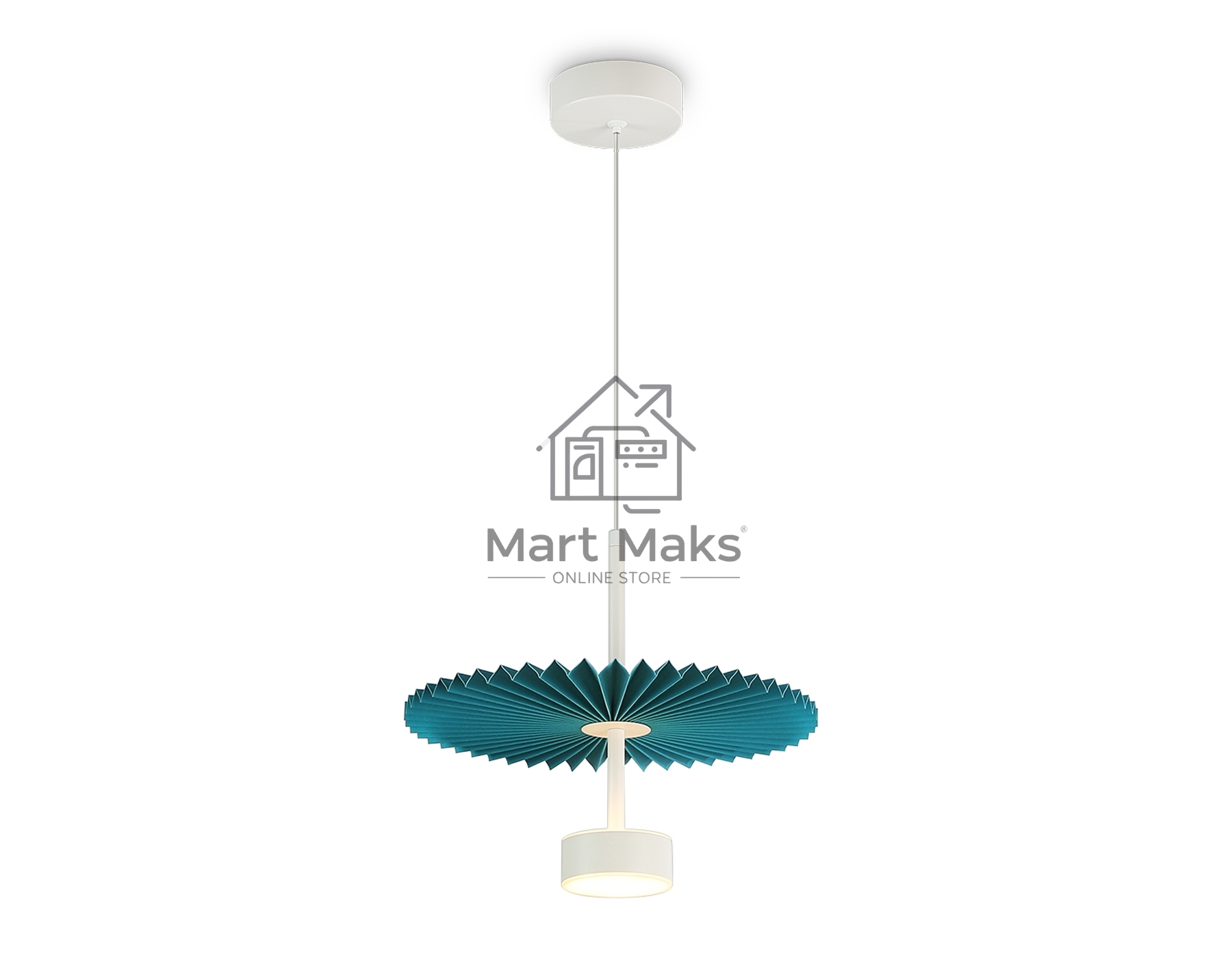 Светильник Ambrella light LH72611 WH/GR белый/бирюзовый 6W 3000K D300*260-1770