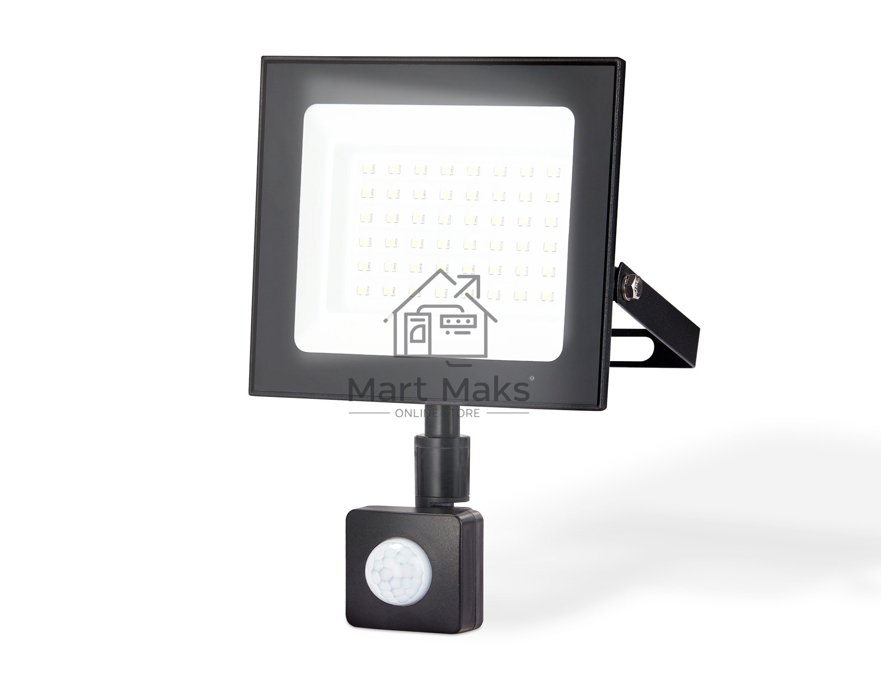 Прожектор светодиодный с датчиком движения Ambrella light ST8115 BK черный IP65 LED 6500K 50W 160*134*28