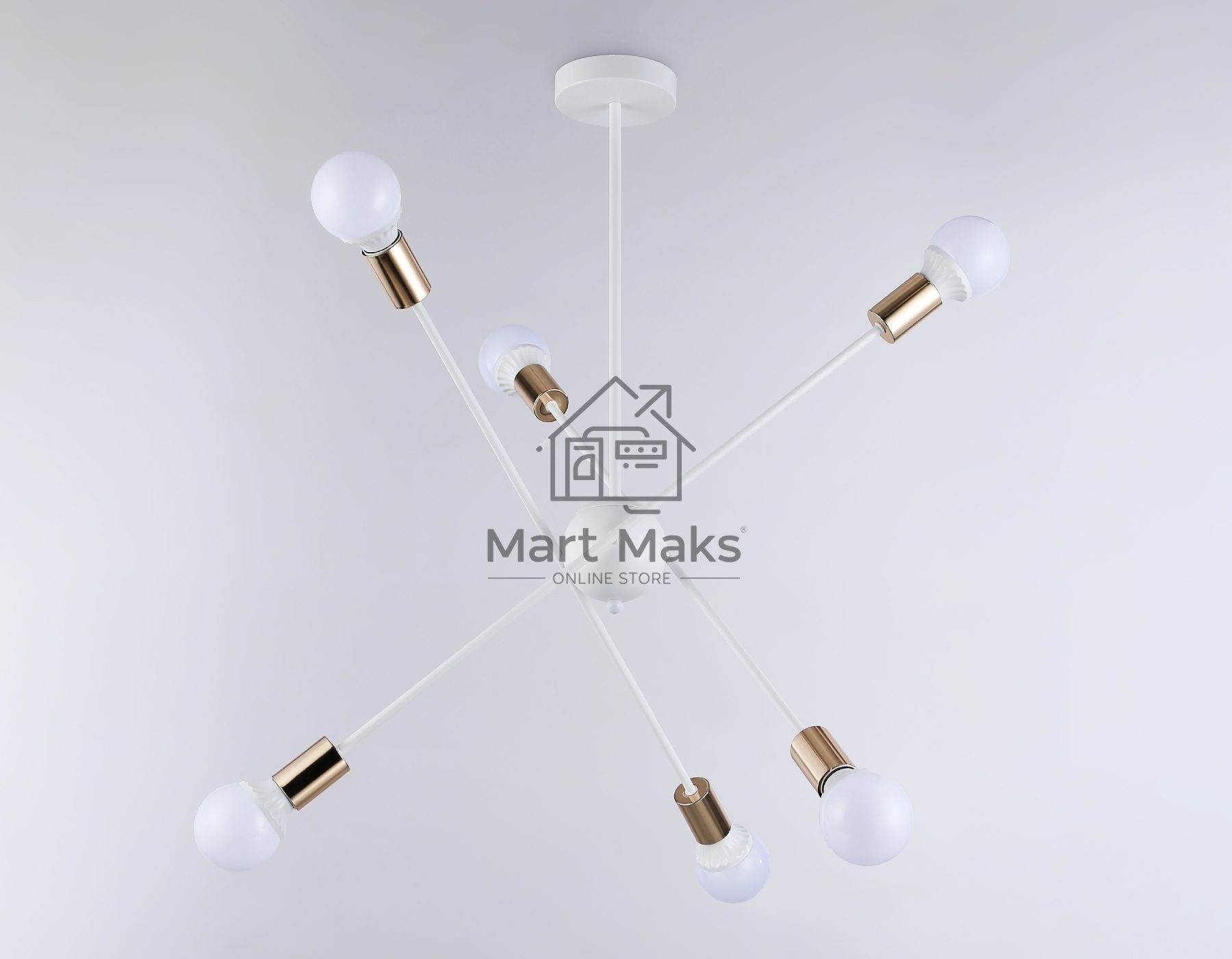 Светильник Ambrella light TR80432/6 WH/GD белый/золото E27/6 max 60W D950*730