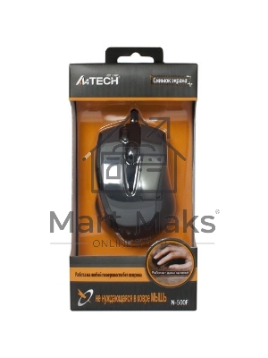 Мышь проводная A4Tech N-500F серый глянец/черный, 1200 dpi, USB, кнопки - 4