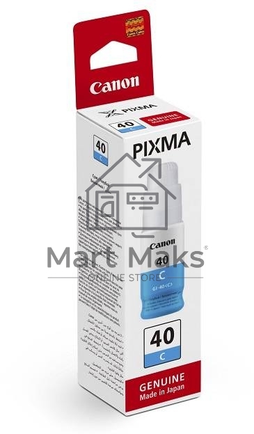 Контейнер с чернилами Canon GI-40 C голубой (7700 стр.) для СНПЧ Pixma G5040/G6040