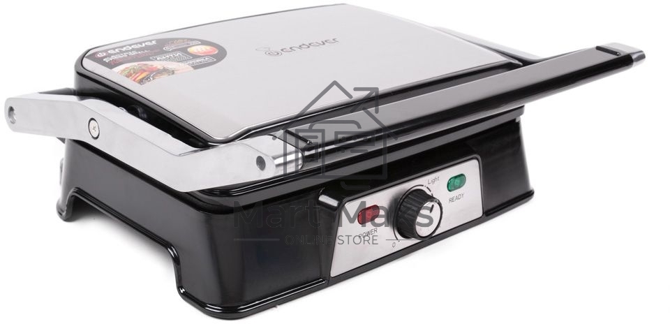 Электрический пресс-гриль Endever Grillmaster 220, серебристый/черный