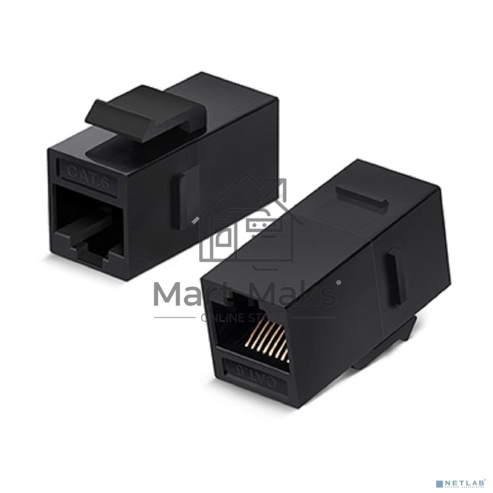 Проходной адаптер (coupler) Cabeus, RJ45(8p8c), keystone, кат. 6, неэкр., черный