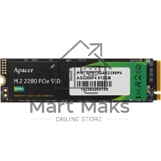 Накопитель SSD Apacer AS2280P4, 512Gb, M.2 2280, PCIe 3.0 x4, NVMe, R/W 2100/1500