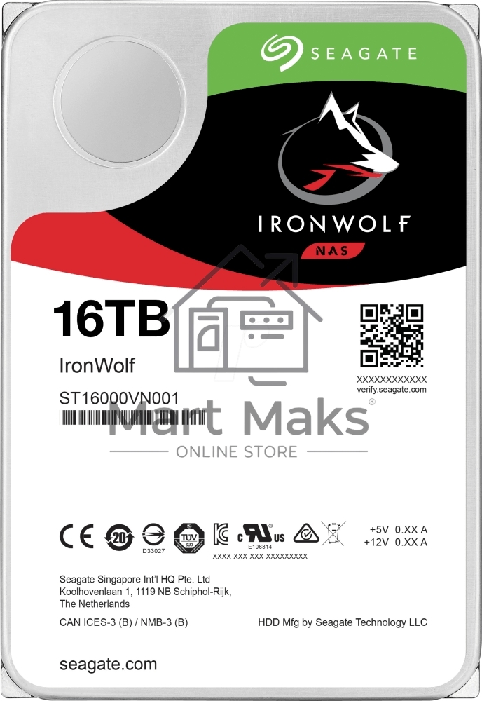 Жесткий диск HDD 16Tb Seagate IronWolf ST16000VN001 3.5