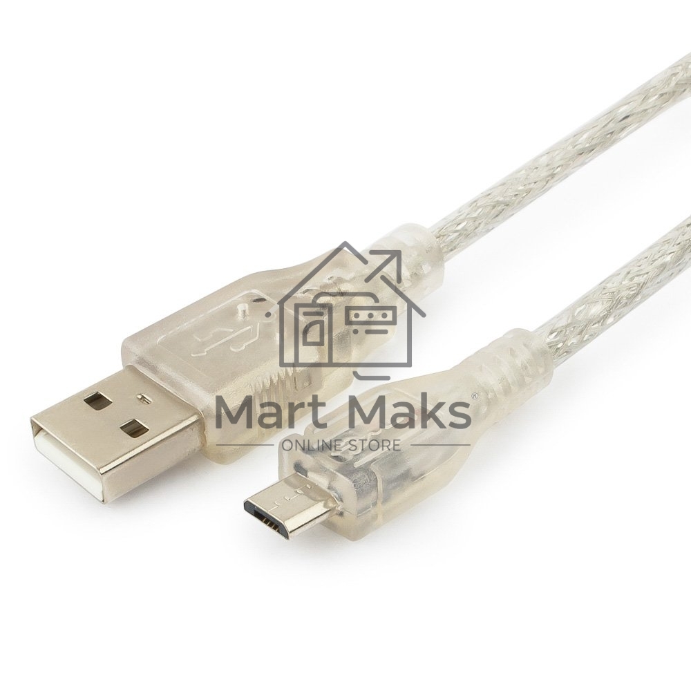 Кабель Cablexpert USB 2.0 Pro, AM/microBM, 1,8м, экран, феррит.кольцо, прозрачны (CCP-mUSB2-AMBM-6-TR)