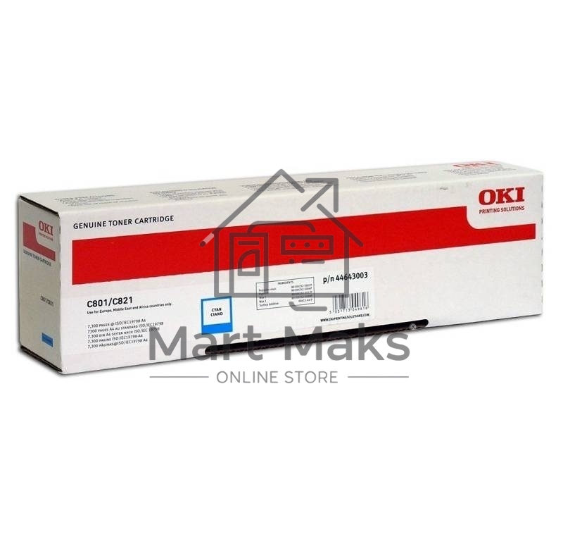 Картридж лазерный Oki C801/821 7.3K (голубой)