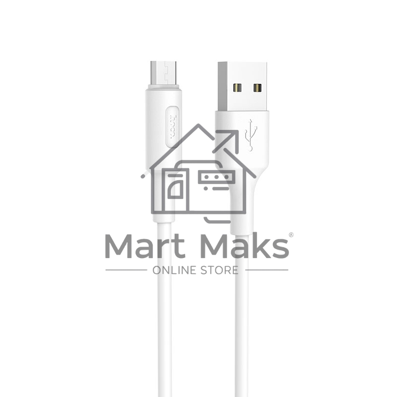 Кабель USB 2.0 hoco X25, AM/microBM, белый, 1м