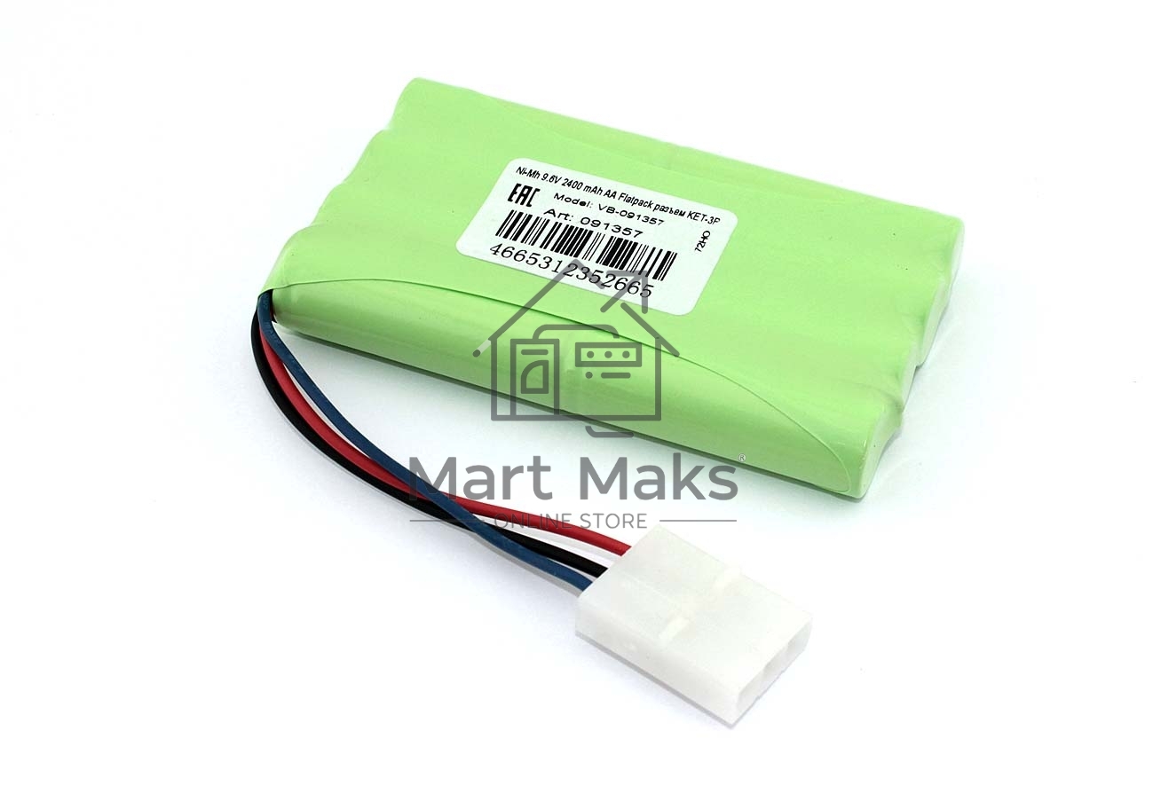 Аккумулятор Ni-Mh 9.6V 2400 mAh AA Flatpack разъем KET-3P (4+4)