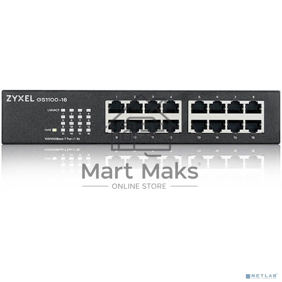 Коммутатор Zyxel GS1100-16-EU0103F 16G неуправляемый