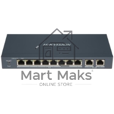Коммутатор Hikvision DS-3E0310P-E/M, 8×100 Мбит/с PoE+ + 1×1 Гбит/с RJ45 + 1×1 Гбит/с Combo, неуправляемый