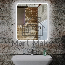 Зеркало Bau Stil 70х80, сенсорная LED подсветка, пластиковый защитный корпус