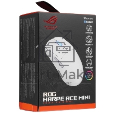 Мышь беспроводная ASUS ROG Harpe Ace Mini белый, 42000 dpi, радиоканал, Bluetooth, USB, кнопки - 5