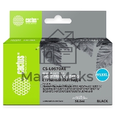 Картридж струйный Cactus CS-L0S70AE №953XL черный (58 мл) для HP OJ Pro 7740/8210/8218/8710/8715