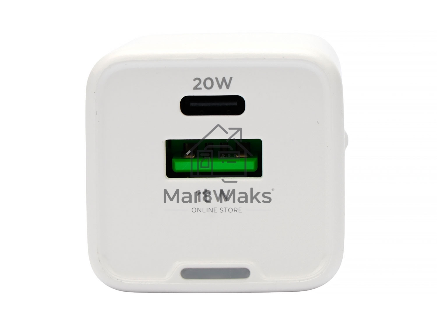Зарядное устройство Cablexpert MP3A-PC-61, 20Вт GaN, 3А, QC4.0/PD, 1xUSB, 1xType-C, белый, пакет