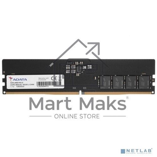 Оперативная память ADATA, DDR5, 16GB (1x16GB), 4800MHz, CL40, UDIMM