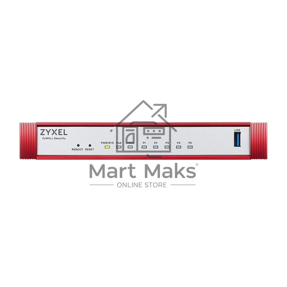 Межсетевой экран Zyxel USG FLEX 50HP, 1xRJ-45: 1G PoE+ (LAN/WAN), 4xRJ-45: 1G (LAN/WAN), 1xUSB3.0 **