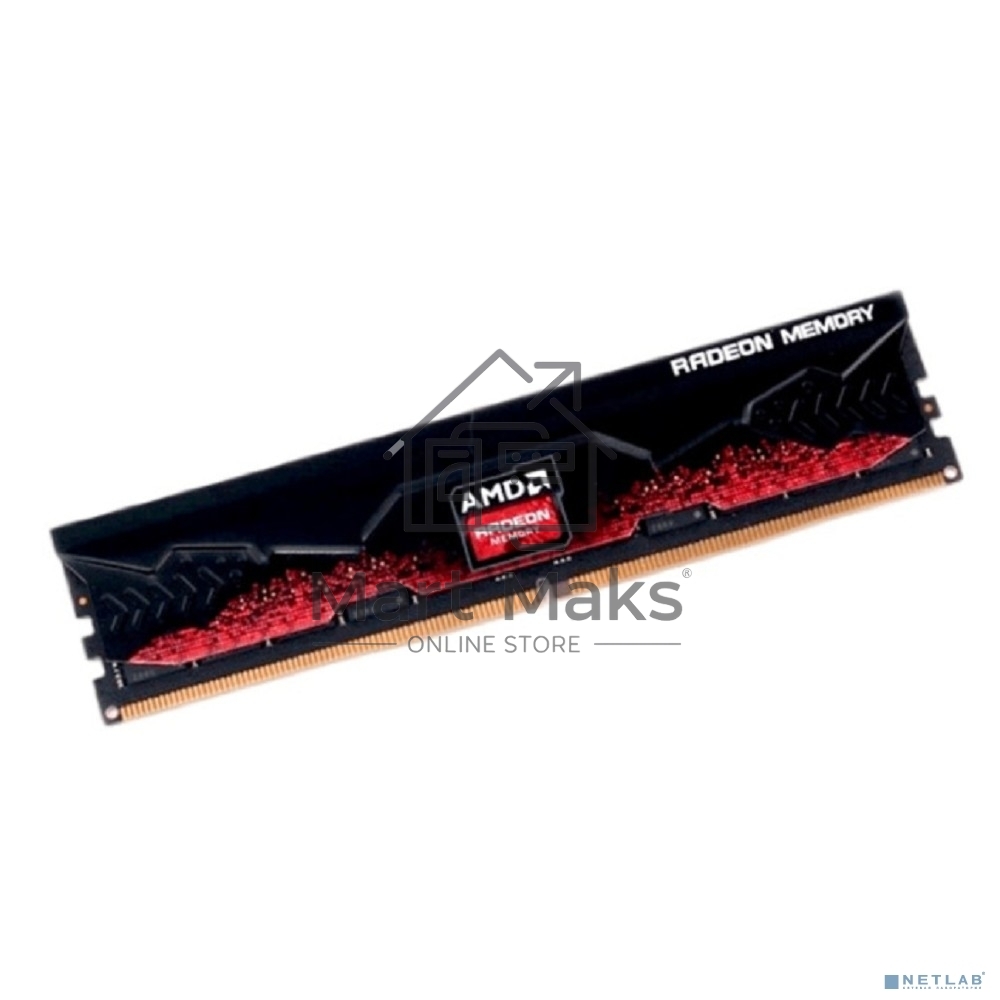 Оперативная память AMD Radeon R5, DDR5, 8GB (1x8GB), 5600MHz, CL40, DIMM, с радиатором, черный/красный