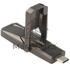 Флешка USB Netac US5 (NT03US5C-256G-32TA), 256Gb, USB 3.2/TypeC, R/W/ 550/500, черный