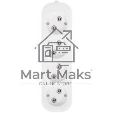 Удлинитель бытовой Smartbuy (SBE-10-4-03-N) 4 гнз х 3,0 м (10А/2.2 кВт, ПВС 2х1.0)