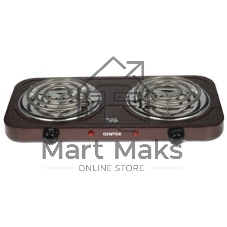 Плита настольная электрическая Centek CT-1509 Siberia коричневый, 2 кВт, ТЭН, конфорки - 2, эмаль, поворотные переключатели