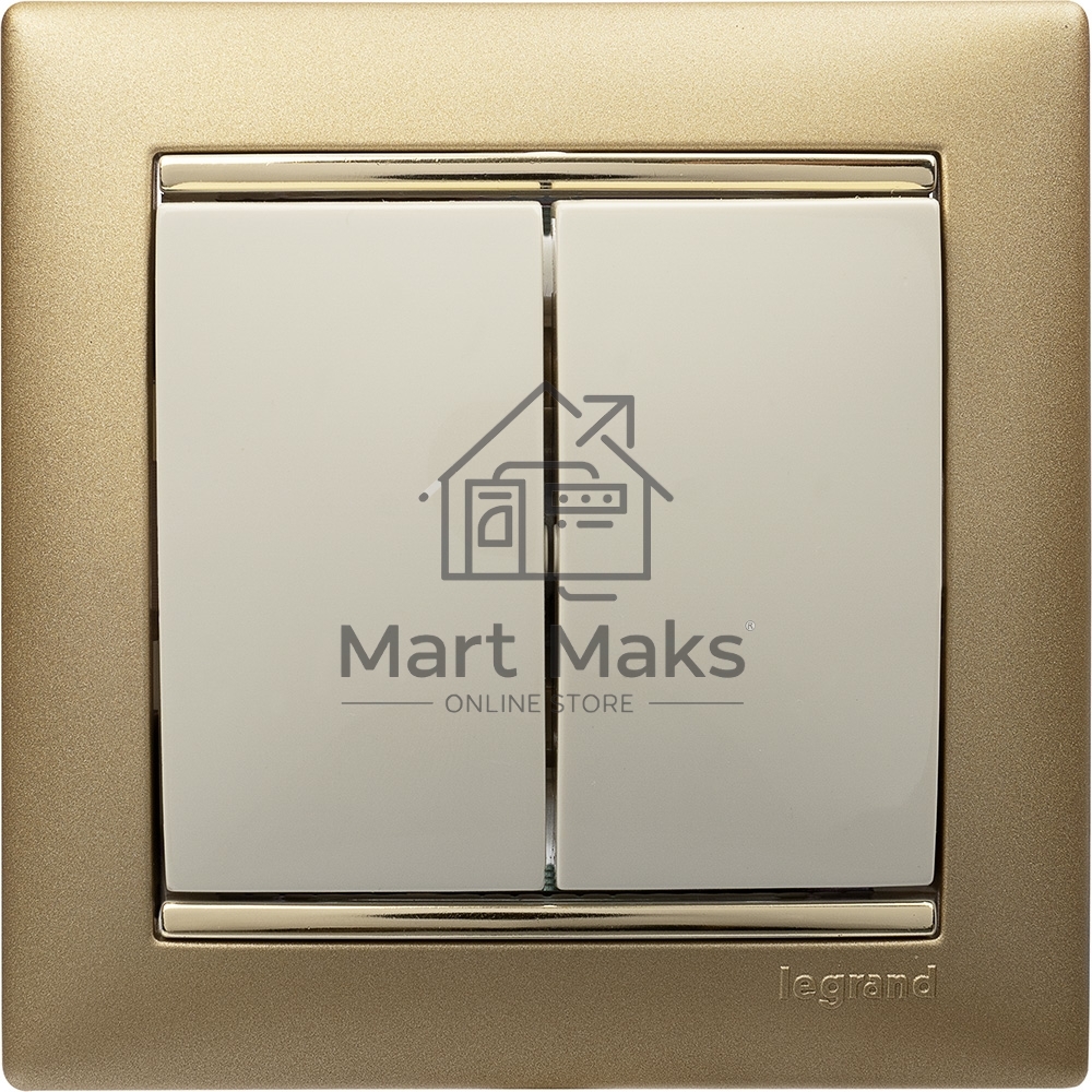 Электроустановочные изделия Legrand Legrand 774305 Выключатель Valena двухклавишный 10 AX(слоновая кость)
