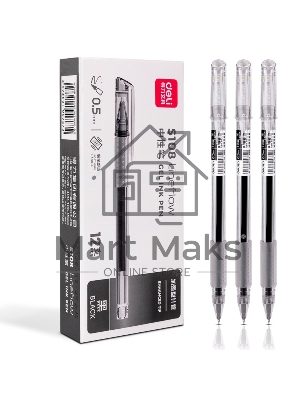 Ручка гелевая Deli S108 0.5мм, резиновая манжета, черные чернила (упак.:1шт)