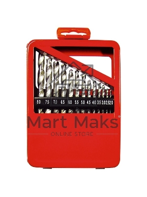 Набор сверл Matrix по металлу, 2-8 мм, HSS, 13 шт., метал. коробка цил. хвостовик Набор сверл Matrix по металлу, 2-8 мм, HSS, 13 шт., метал. коробка цил. хвостовик